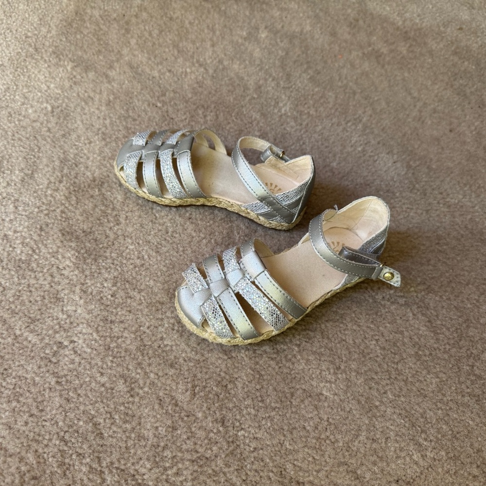 UGG Kids Silver Espadrille Sandals